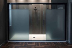 Paroi de douche en verre dépoli