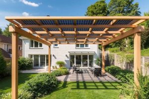 Panneaux solaires sur pergola
