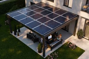 Panneaux solaires sur une pergola