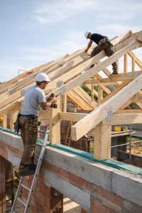 Travaux de construction d'une maison en cours