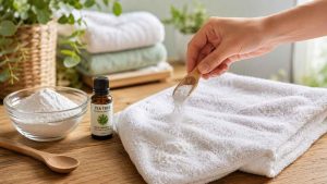 Le bicarbonate de soude et l'huile essentielle de tea tree : des solutions naturelles pour désodoriser vos serviettes de bain