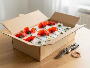 Sécher vos fleurs à plat dans une boîte en carton : la méthode idéale pour les fleurs délicates comme les coquelicots
